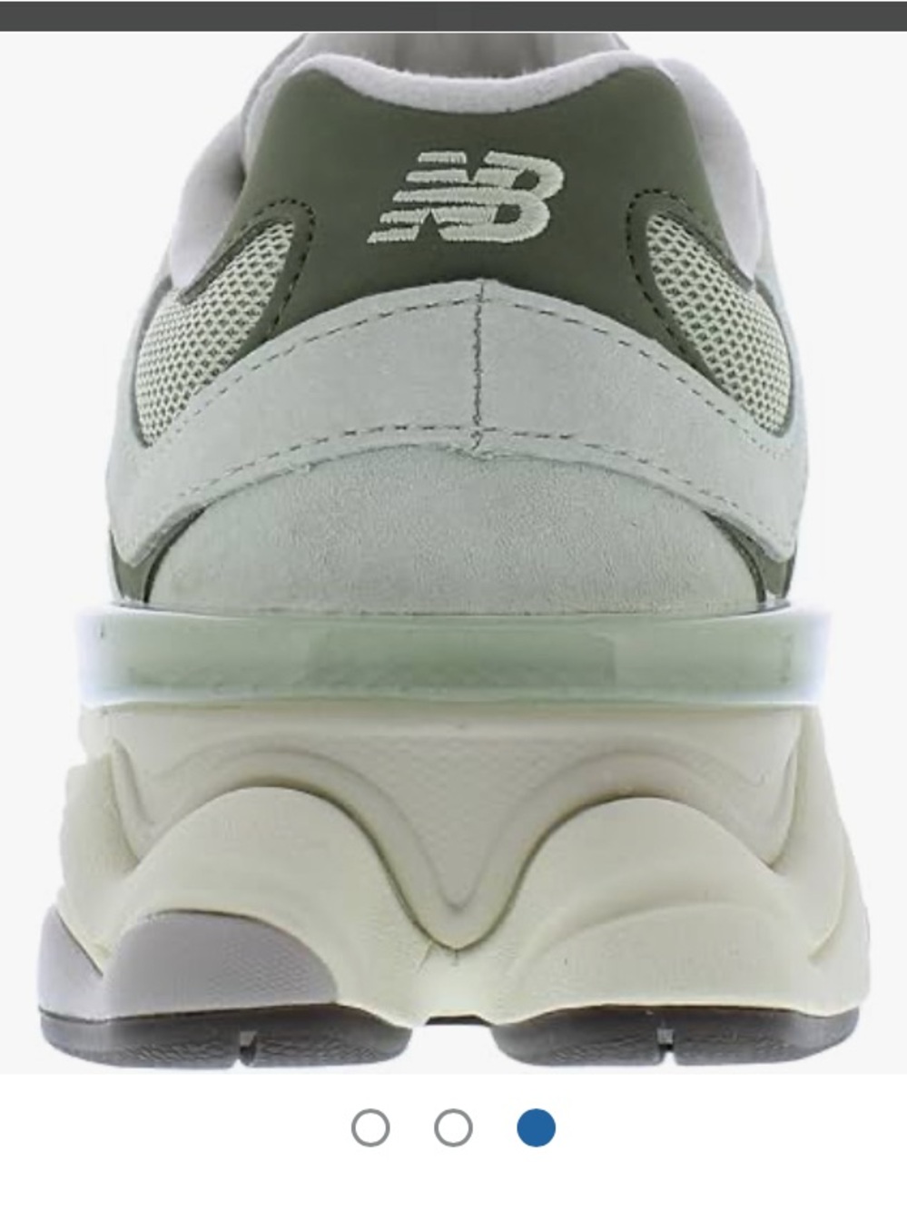 New Balance Sage Green & Light Gray Mesh New Balance Men's 9060 Running Shoes, - Picture 3 of 11